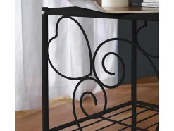 Conjunto De 2 Mesas De Cabeceira Romanticas, 1 Prateleira, Metal Preto - Vivian