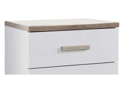 Conjunto De 2 Mesas De Cabeceira Com 2 Gavetas Branco E Natural - Skaido