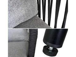 Conjunto De Moveis De Corda Ouvea Cinzento Escuro - 4 Lugares