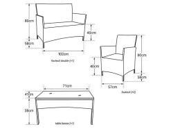 Conjunto De Moveis De Jardim Corfou Em Resina Tecida Castanha - 4 Lugares - Almofadas Bege