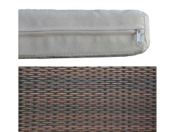 Conjunto De Moveis De Jardim Corfou Em Resina Tecida Castanha - 4 Lugares - Almofadas Bege