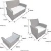 Conjunto De Moveis De Jardim Em Resina Cinzenta Comino 4 Lugares - Almofadas Cinzentas