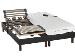 Conjunto De Relaxamento Ripas E Discos De Molas Com Camada Superior Em Látex Tecido Antracite Uranus Da Dreamea - 2X70X190 Cm
