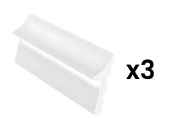 Conjunto De 3 RodaPés Em Polistireno C290 X A15 Cm Branco - Radeno