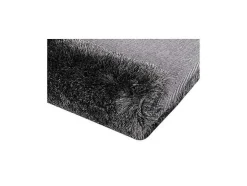 Conjunto Mesa De Centro Transparente E Preta - Kelly E Tapete Felpudo Antracite - Dolce