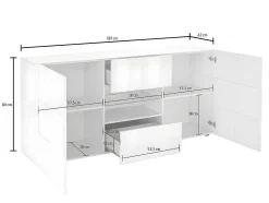 Conjunto Móvel De Tv + Aparador Lacado - Branco Lacado - Calisto