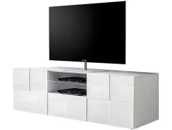 Conjunto Móvel De Tv + Aparador Lacado - Branco Lacado - Calisto