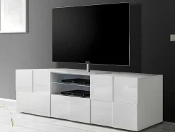 Conjunto Móvel De Tv + Aparador Lacado - Branco Lacado - Calisto