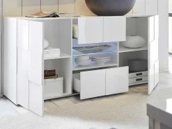 Conjunto Móvel De Tv + Aparador Lacado - Branco Lacado - Calisto