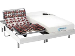 Conjunto Relaxamento Com Estacas Com Memória De Forma Hesiode Iii De Dreamea - Motores Okin - Branco - 2X90X200 Cm
