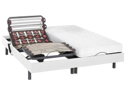 Conjunto Relaxamento Com Ripas E Estacas - Látex Pandora Ii De Dreamea - Motores Okin - Branco - 2X90X200 Cm