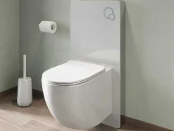 Conjunto Sanita Suspensa Com Estrutura De Suporte Decorativa Branco Brilhante - Javoine