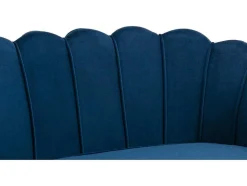 Conjunto Sofá De 2 Lugares E Poltrona Concha Em Veludo Azul-Escuro Dandelion
