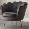 Conjunto Sofá De 2 Lugares E Poltrona Concha Em Veludo Antracite Dandelion