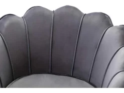 Conjunto Sofá De 2 Lugares E Poltrona Concha Em Veludo Antracite Dandelion
