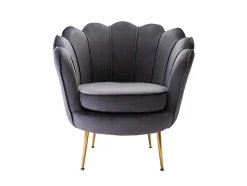 Conjunto Sofá De 2 Lugares E Poltrona Concha Em Veludo Antracite Dandelion