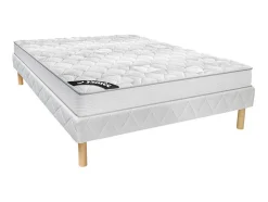 Conjunto Sommier + Colchão De Molas Ensacadas EsPéssura 20 Cm E Dimensao 140 X 190 Cm - Songe Da Ysmee