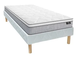 Conjunto Sommier + Colchão De Molas Ensacadas Esp. 22 Cm Serenite Da Ysmee - 90X190 Cm