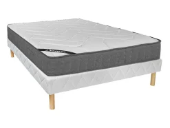 Conjunto Sommier + Colchão De Molas Ensacadas 5 Zonas Acolhimento Memória De Forma Esp. 23 Cm 160X200 Cm - Babylone De Ysmee