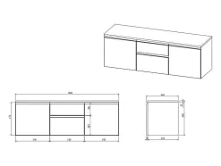 Conjunto Suspenso Para Casa De Banho Com Lavatório Duplo Cor Branco - Jimena
