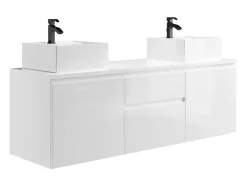 Conjunto Suspenso Para Casa De Banho Com Lavatório Duplo Cor Branco - Jimena