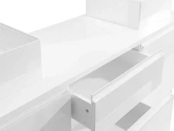 Conjunto Suspenso Para Casa De Banho Com Lavatório Duplo E Espelhos Cor Branco - Jimena
