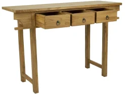 Consola Com 3 Gavetas Em Teca Cor Natural - Wekea