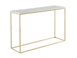 Consola Design Em Marmore E Metal Cor Branco E Dourado - Aretha De Pascal Morabito