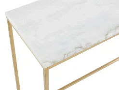 Consola Design Em Marmore E Metal Cor Branco E Dourado - Aretha De Pascal Morabito