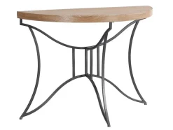 Consola Em Mdf E Metal Natural E Preto - Lolana