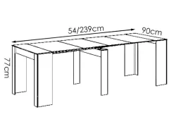 Consola Extensivel Onega - 10 Lugares - 4 Extensoes - Cor: Carvalho