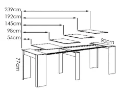 Consola Extensivel Onega - 10 Lugares - 4 Extensoes - Cor: Carvalho