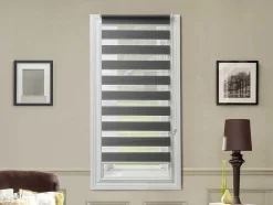 Cortina Enrolavel Dia/Noite Em Poliester - 60 X 180 Cm - Cinza - Barili