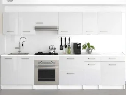 Cozinha Completa 300 Cm 10 Elementos De Arrumação Branco - Trattoria
