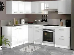 Cozinha Completa De Canto 11 Elementos De Arrumação Branco - Trattoria