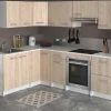 Cozinha Completa De Canto 11 Elementos De Arrumação Natural E Branco - Trattoria