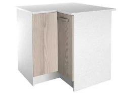 Cozinha Completa De Canto 11 Elementos De Arrumação Natural E Branco - Trattoria