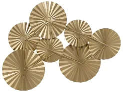 Decoração De Parede Redonda Em Metal De C.118 X A.71 Cm Cor Dourado - June