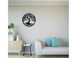 Decoração Metalica Arvore 32, Preto, 60X1,5X60 Cm, Epikasa