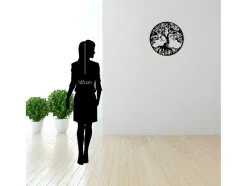 Decoração Metalica Arvore 32, Preto, 60X1,5X60 Cm, Epikasa