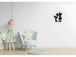 Decoração Metalica Beijo 1, Preto, 45X1,5X51 Cm, Epikasa