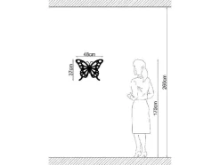 Decoração Metalica Borboleta 7, Preto, 48X1,5X37 Cm, Epikasa