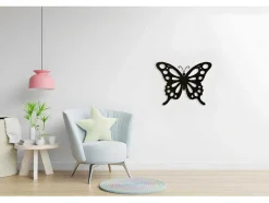 Decoração Metalica Borboleta 7, Preto, 48X1,5X37 Cm, Epikasa