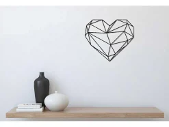 Decoração Metalica Coracao 9, Preto, 47X1,5X40 Cm, Epikasa