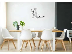 Decoração Metalica Gatos 3, Preto, 51X1,5X36 Cm, Epikasa