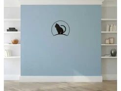 Decoração Metalica Gatos 4, Preto, 60X1,5X48 Cm, Epikasa