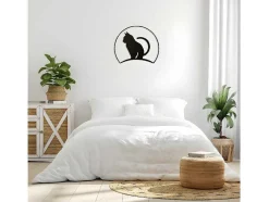 Decoração Metalica Gatos 4, Preto, 60X1,5X48 Cm, Epikasa