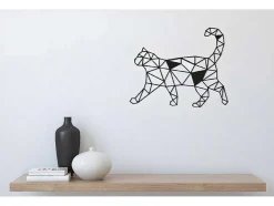 Decoração Metalica Gatos 2, Preto, 46X1,5X37 Cm, Epikasa