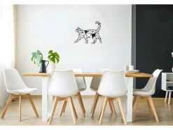 Decoração Metalica Gatos 2, Preto, 46X1,5X37 Cm, Epikasa