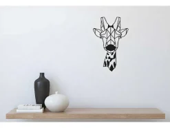 Decoração Metalica Girafa 5, Preto, 33X1,5X50 Cm, Epikasa
